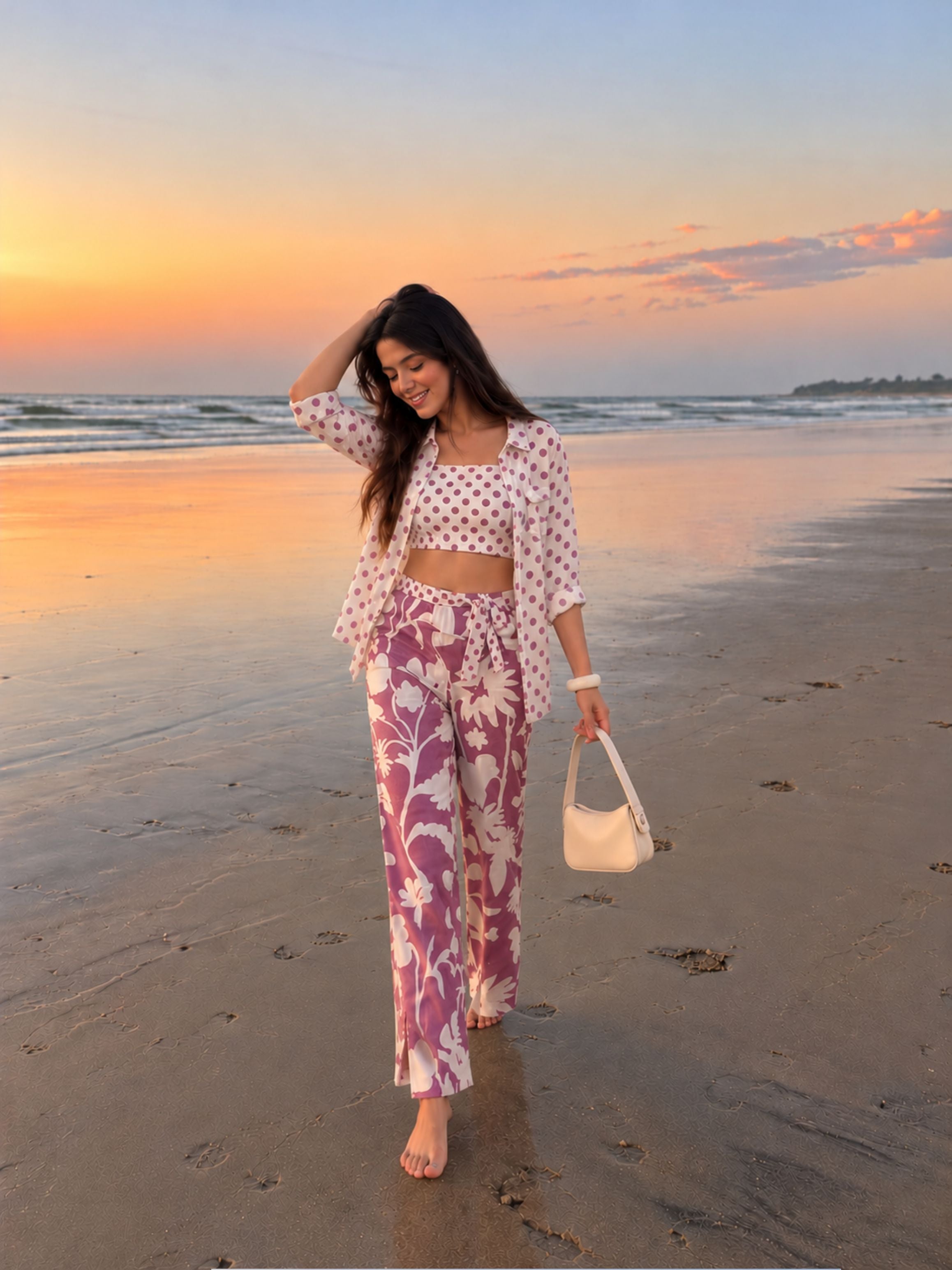 3 Piece Lilac Bloom Cotton Co-ord Set
